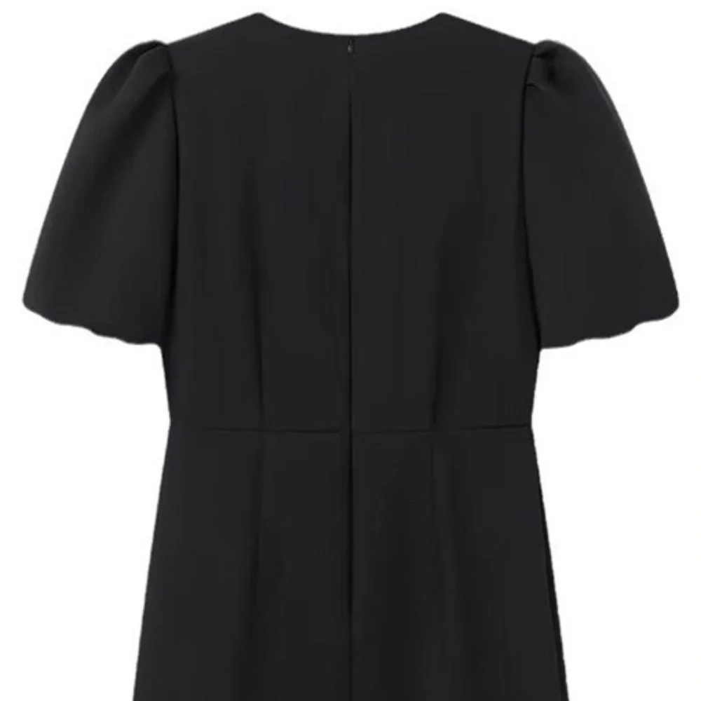 BLACK BOW DETAIL MINI DRESS - Picture 9 of 11